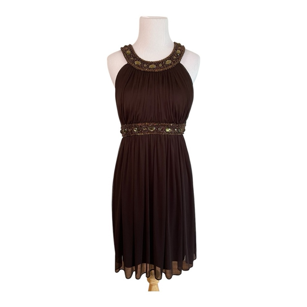 Cache Brown Embellished Dress